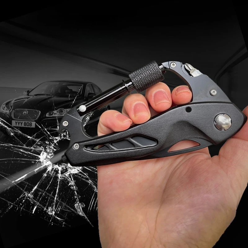 

New Outdoor 5 in 1 Tool Multi Functional Portable Tool Mountaineering Buckle Outdoor Mountaineering Stainless Steel