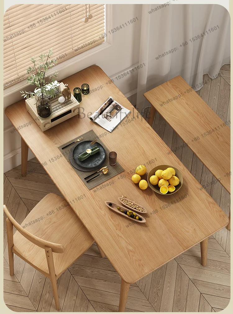 zj.European Kitchen Dining Table Unique Light Luxury 4 Chairs Modern Tables Restaurant Wood Rectangular Mesas De Jantar Furnitur