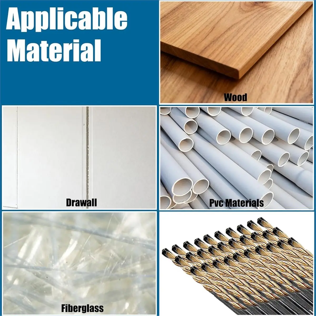 

50 шт. бит для гипсокартона, направляющие для гипсокартона 1/8 дюйма и 5/32 дюйма, фрезы для резки точек, инструмент для деревообработки гипсокартона со спиральной пилой