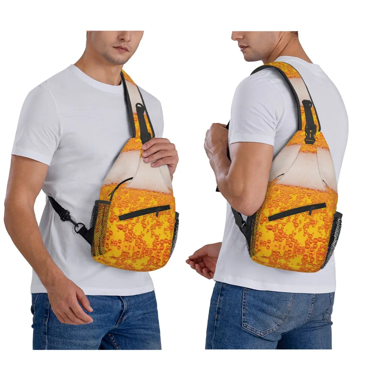 

Funny Beer Drinking Lover Chest Bag Men Sling Crossbody Backpack Chest Bag Traveling Hiking Daypack Shoulder Bag
