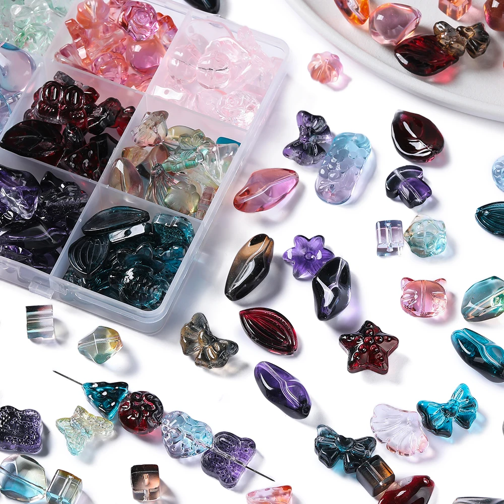 

20g/lot Mixed Glass Beads Transparent Pendants Spacer Bead Jewelry Accessories for DIY Bracelets Necklace Anklet Jewelry Making