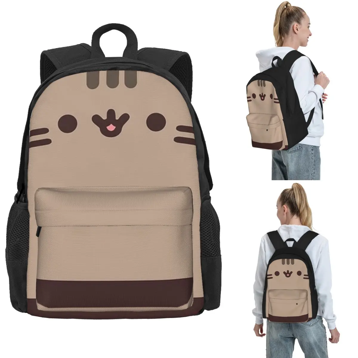 

Рюкзаки с милым котом для мальчиков и девочек, сумка для книг, большая вместительная школьная сумка для студентов, дорожный рюкзак, сумка на плечо