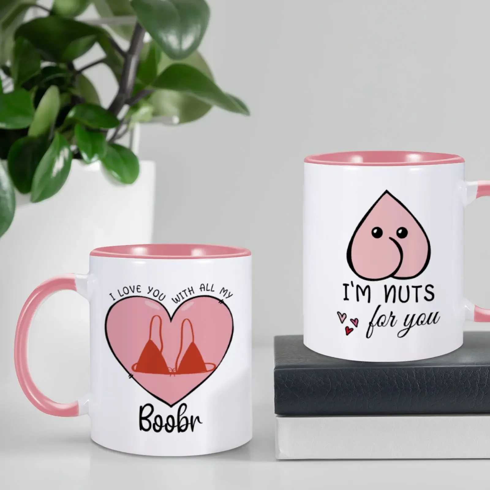 

2PCS Funny Coffee Mugs for Couples, Unique Creativity, Anniversary Wedding Gifts for Engagement, Valentines Day, Bride and Groom