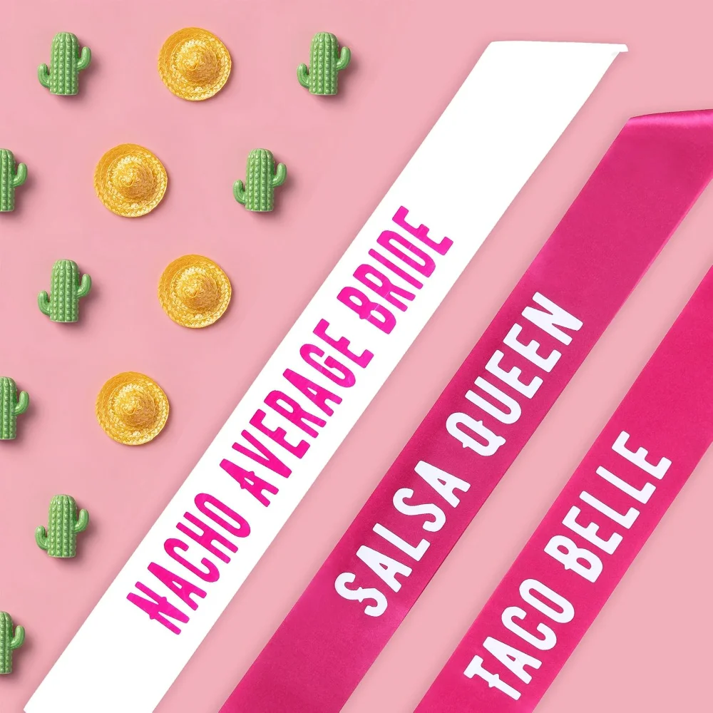7 Pack Final Fiesta Bachelorette Sashes 1 Bride To Be and 6 Bride Tribe Sashes Party Phrases for Mexican Themed Bridal Events