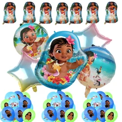 Cartoon Ocean Adventures Moana Aluminium Foil Balloons Set Kids First Happy Birthday Party Decoration Baby Shower Girls Gifts