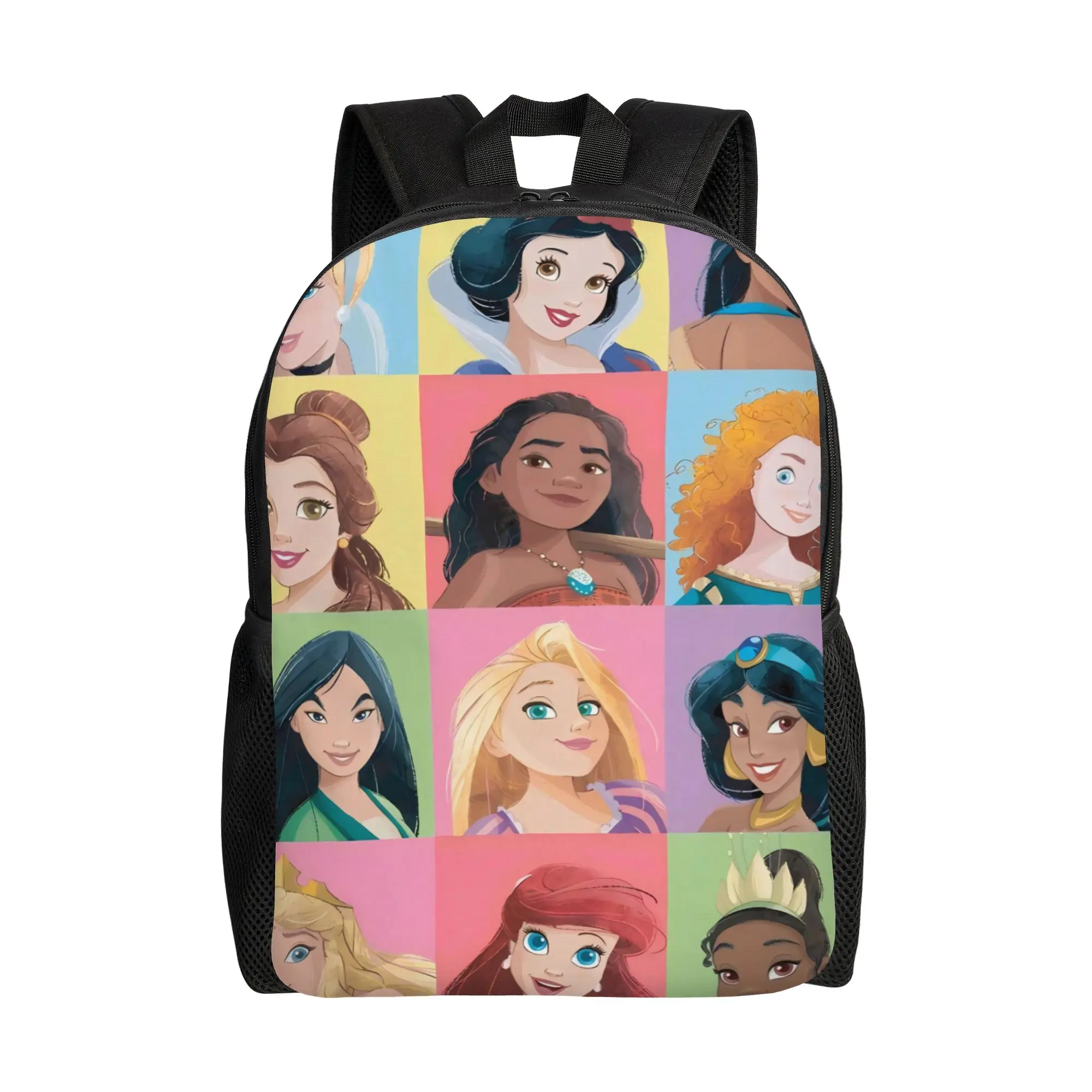 

Back to school season Retro Washable Disney Princess Portraits Schoolbag Walt Cartoon For Men Women Backpack Backpack