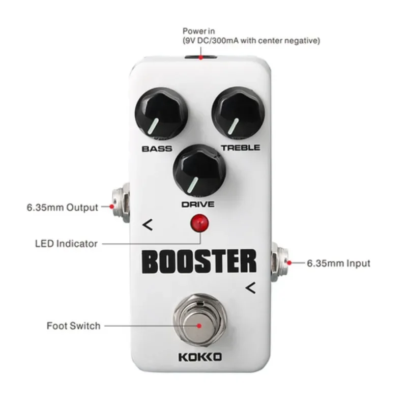 Kokko FBS-2 Band Eq Booster Electric Guitar Effect Pedal True Bypass Two Segment Eq Effect Device Pedalboard Guitar Accessories