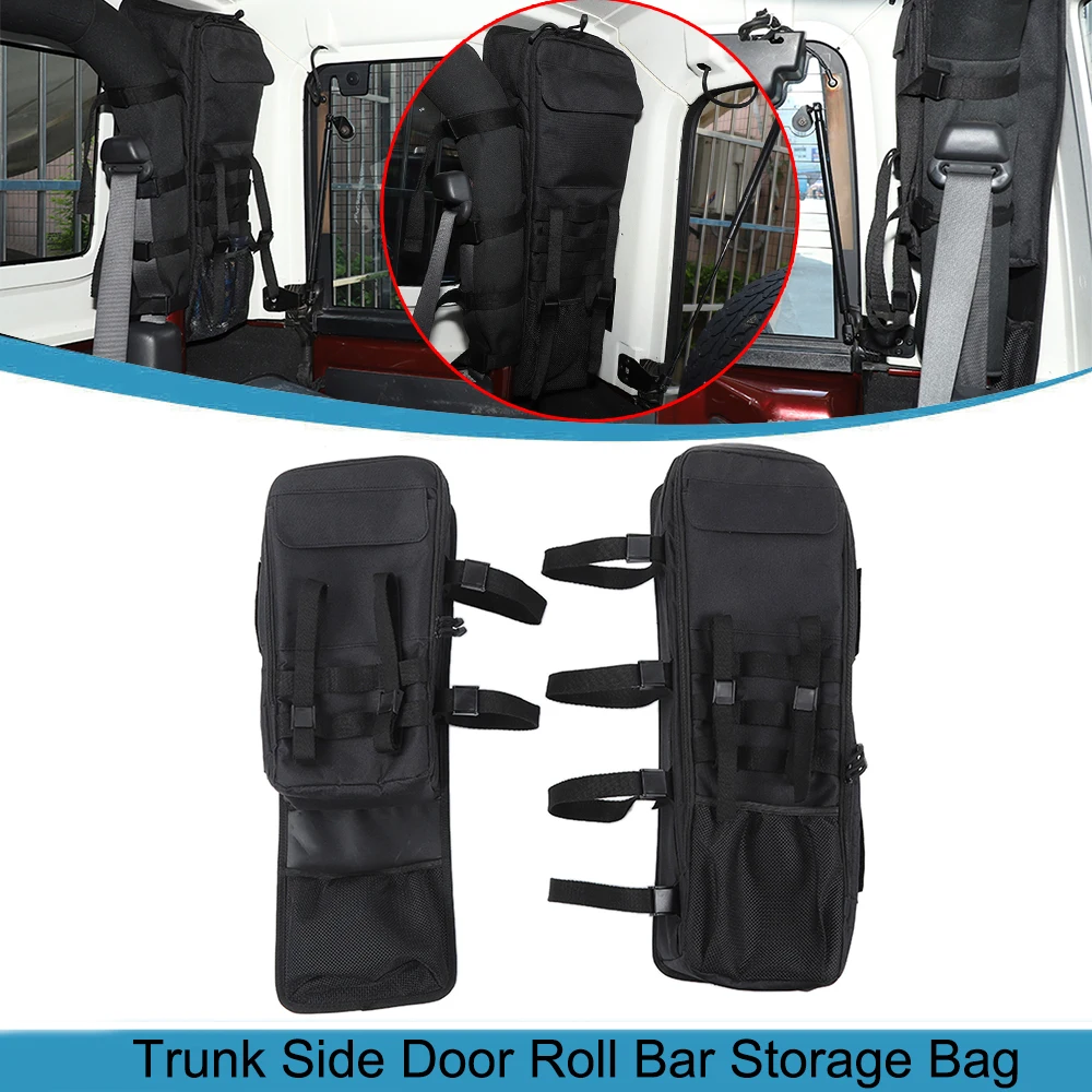 

Car Trunk Side Door Roll Bar Storage Bag Cargo Organizers for Jeep Wrangler JK JKU 2007-2017 2-Doors Interior Accessories Black