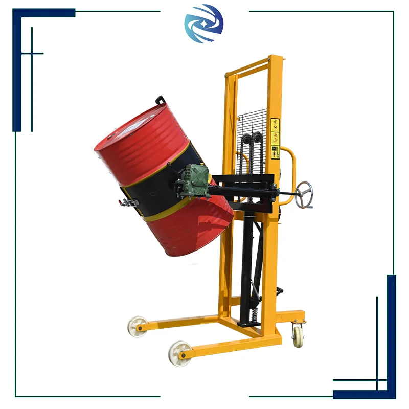 Hand Drum Lifter 450kg Carrier Loader Manual Oil Drum Lifter Stacker With Safety Clamp System