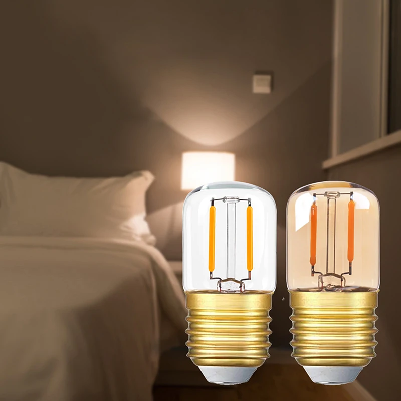 Vintage LED Light Bulb E27 B22 220V E26 110V Night Light Bulbs 1W 1.5W LED Filament Light Bulb Warm Yellow Light Bulb