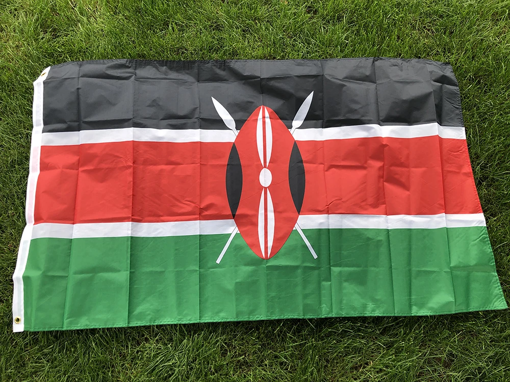 Zwjflagshow Kenya Vlag 3x5fts 90X150Cm Dubbelzijdig Bedrukt Hangend Polyester Standaard Kenya Vlag Banner Voor Huisdecoratie