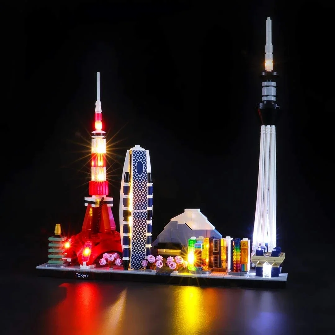 City Architecture Skyline Building Blocks Tower Edifice Bricks Town Street 21051 Tokyo Skyline Toys For Children Gifts