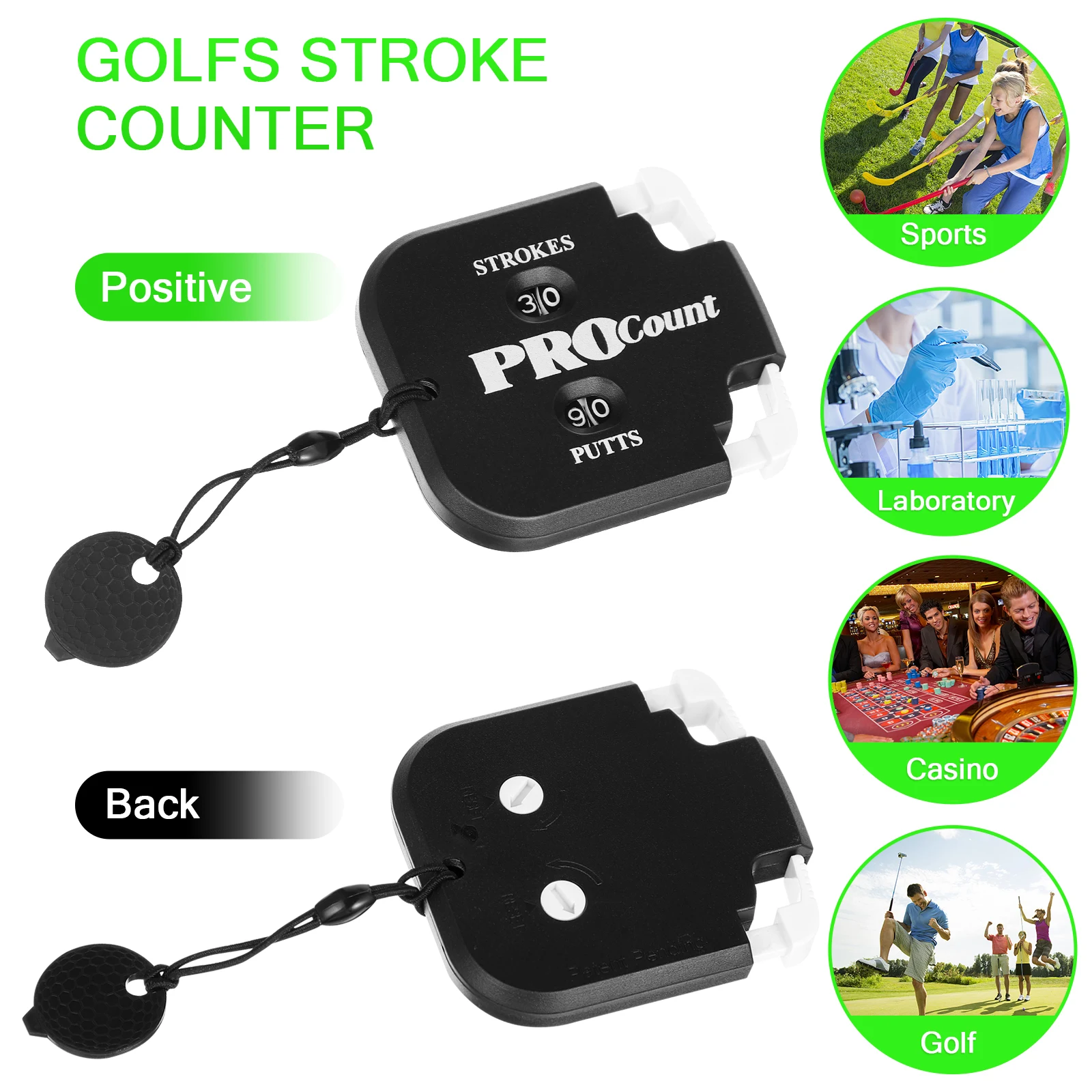 

4 Golf Scorers 2 Black Shell White Buttons 2 White Shell Black Buttons Handheld Counters Golfs Stroke Mini Scoreboard Equipment