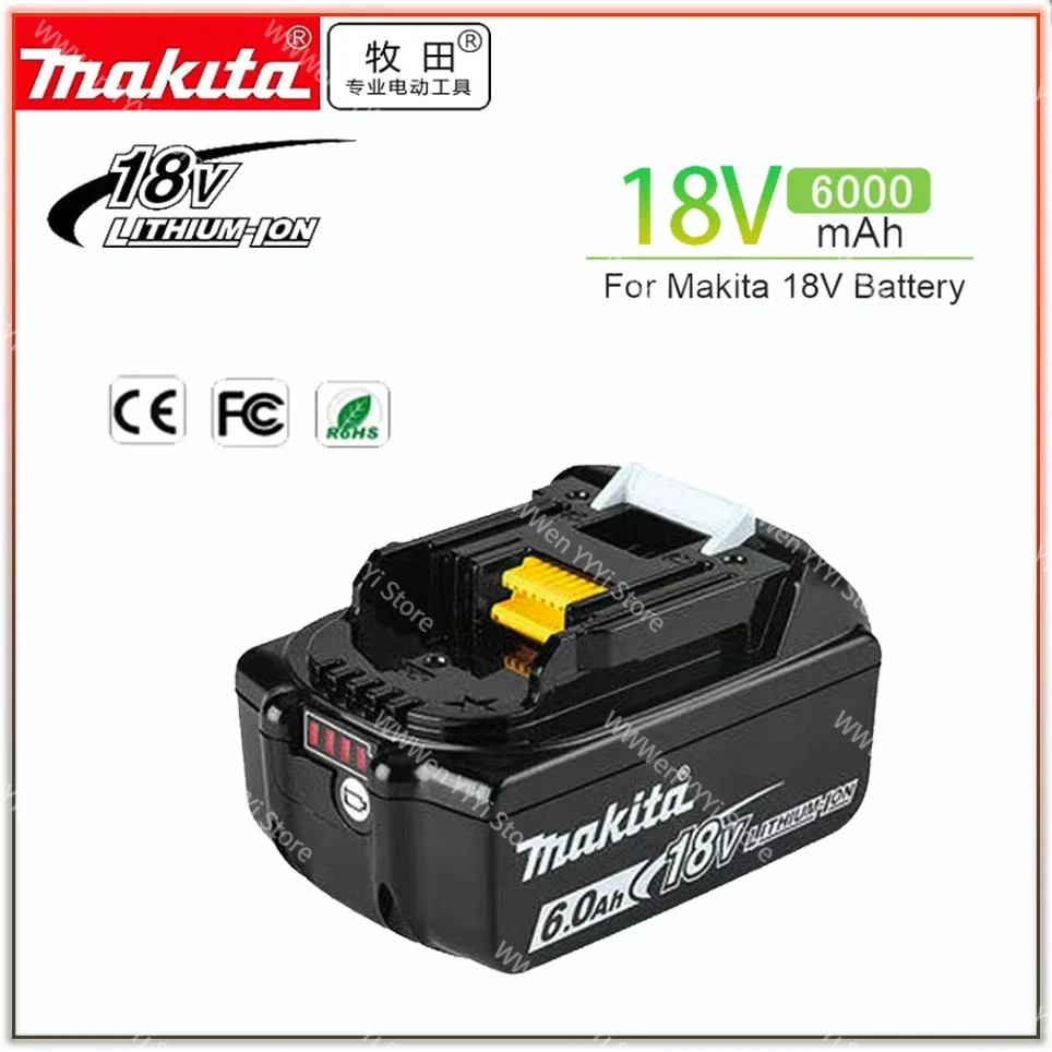 18V 6.0Ah Makita Original With LED lithium ion replacement LXT BL1860B BL1860 BL1850 Makita rechargeable power tool battery 6000