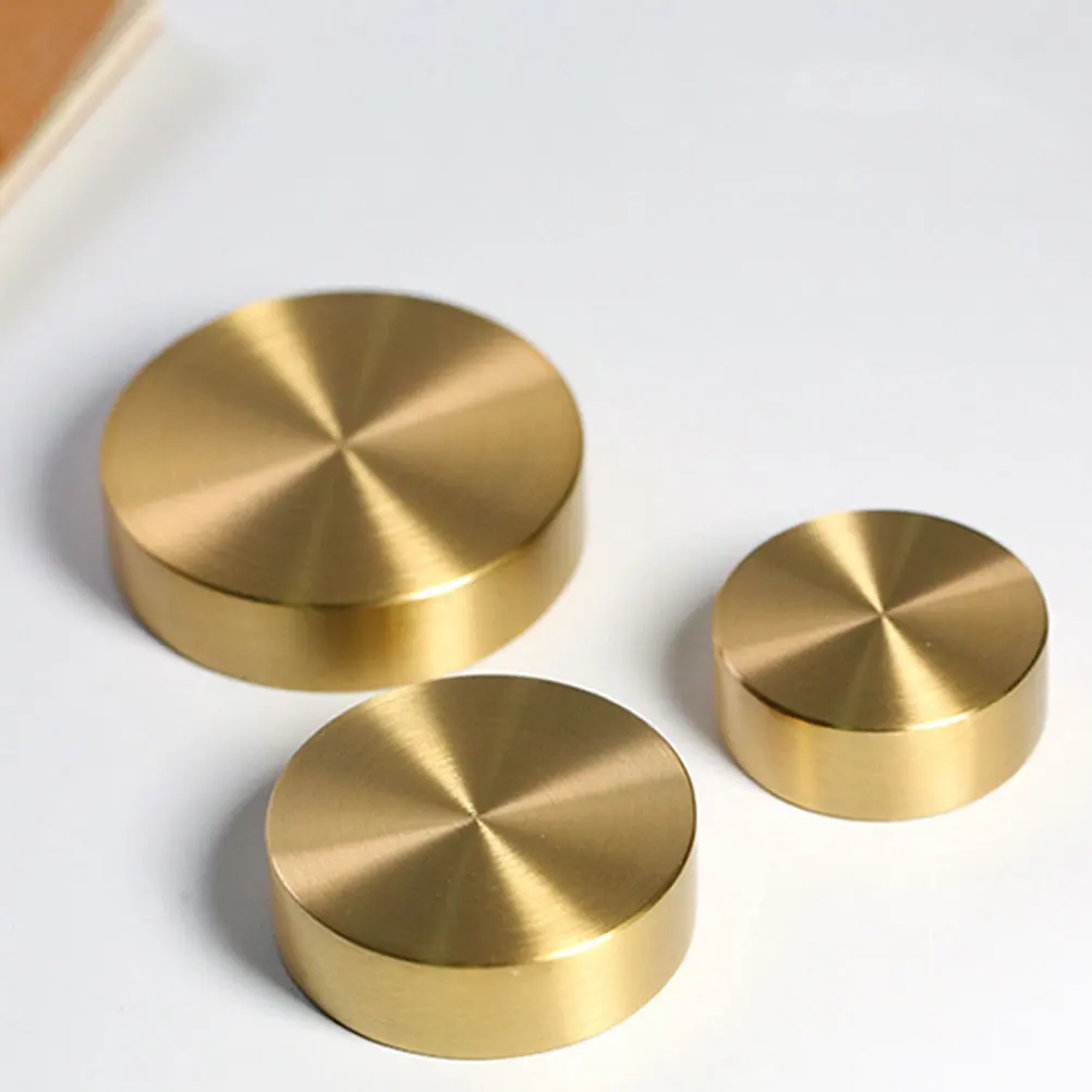 

Brass Paperweight 5cm Round Smooth Chinese Calligraphy Supply Great Gift Office Study Retro Decor Art Supplies