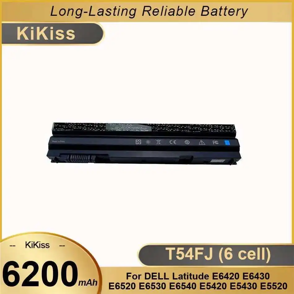 

High Compatibility For Dell Latitude E6420 E6430 E6520 E6530 E6540 E5420 E5430 E5520 E5530 Laptop Battery T54FJ 6 Cell 6200Mah