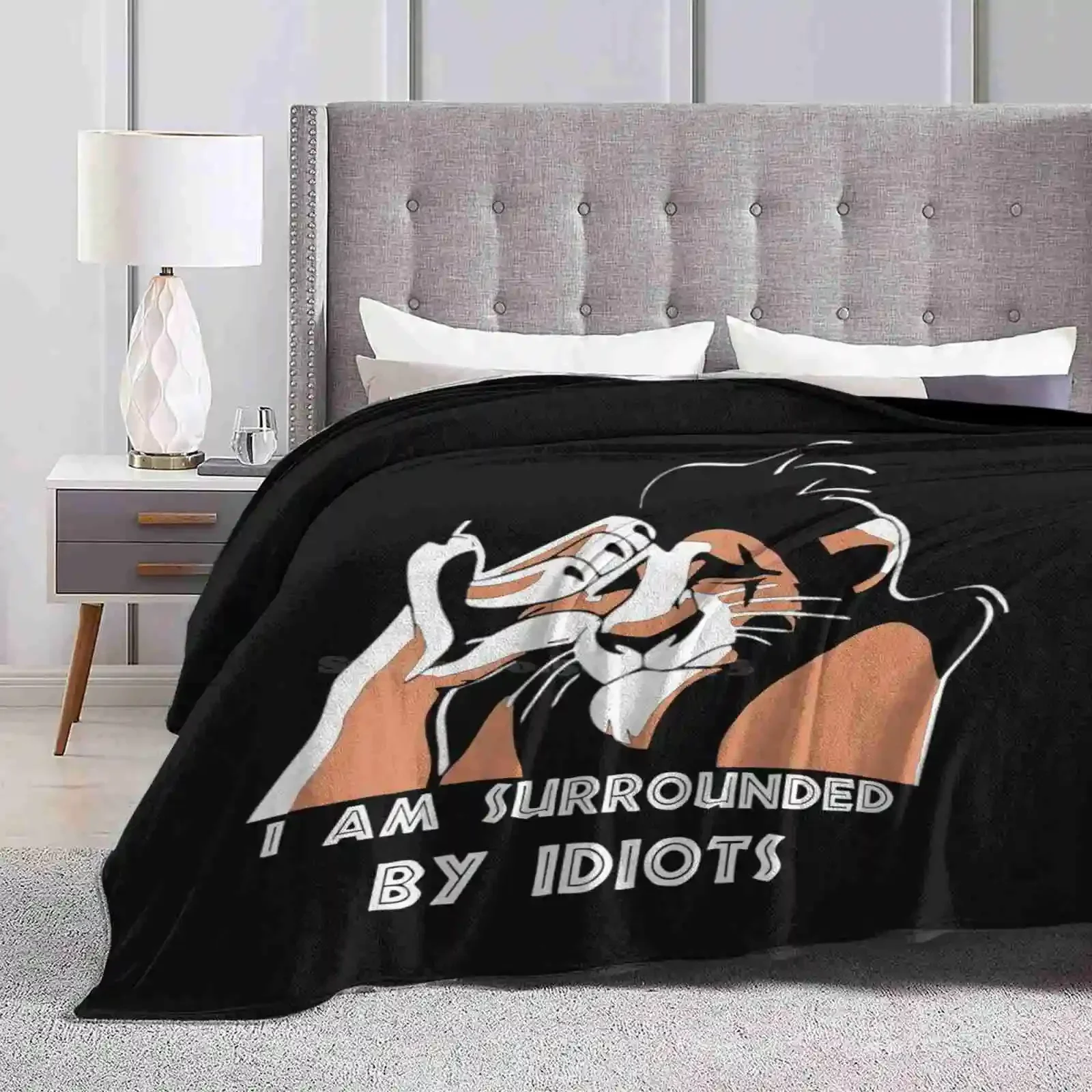 I'M Surrounded By Idiots Latest Super Soft Warm Light Thin Blanket Lion King Savana Simba Scar Nala Timon Pumbaa Sunset