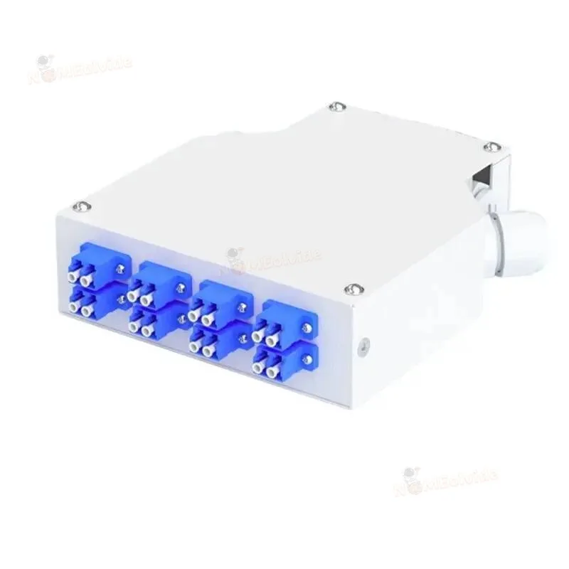 Fiber Distribution Box Port DIN Rail Mount 2 Cable Entries Suitable For 8 Core SC ST FC LC Duplex Adapter