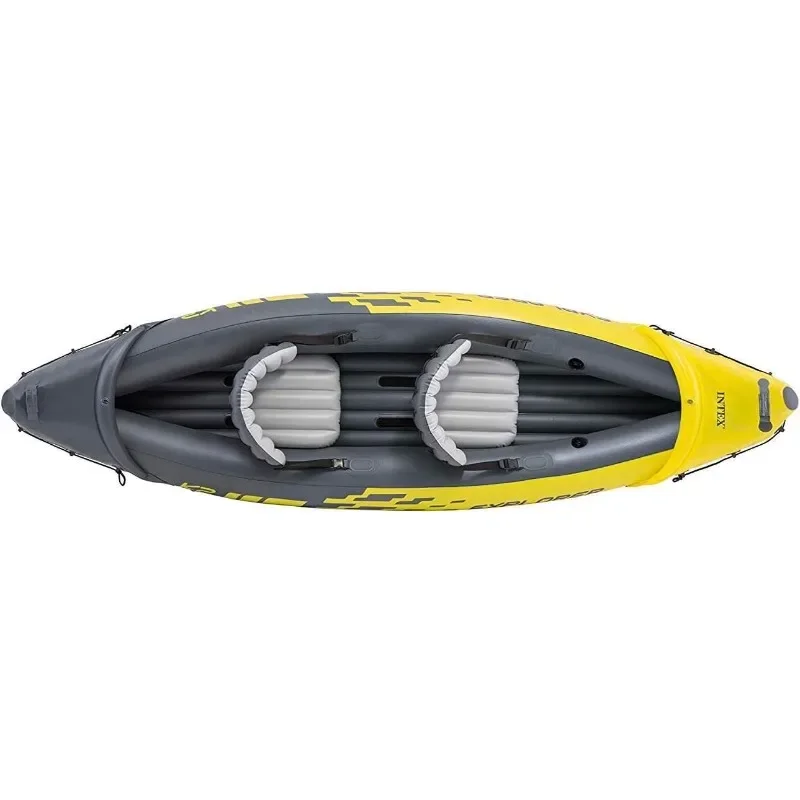 Intex 68307EP Explorer K2 Set Kayak tiup: termasuk Deluxe 86in dayung aluminium dan pompa keluaran tinggi-PVC sangat kuat