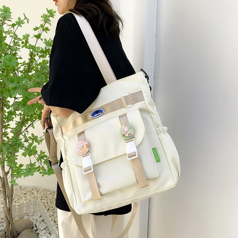 2024 New Cute Large Capacity Canvas Bag Messenger Commuter Student School Bag Fashion Shopping Leisure Handbag Bolso de mujer