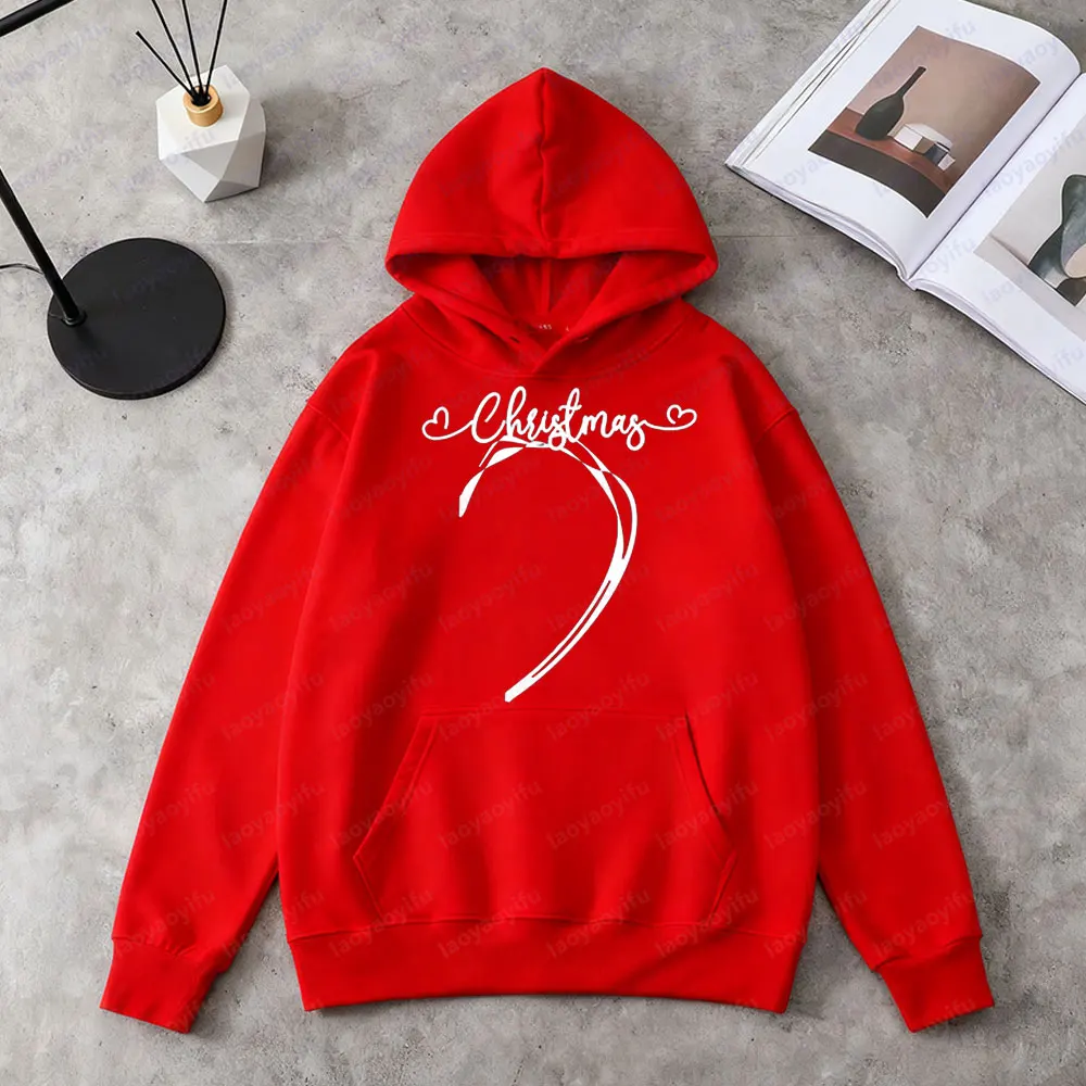 Merry Christmas Matching Couple Hoodies Contracted Design Xmas Gift Clothing Men Women Festival Casual Simple Sweatshirts