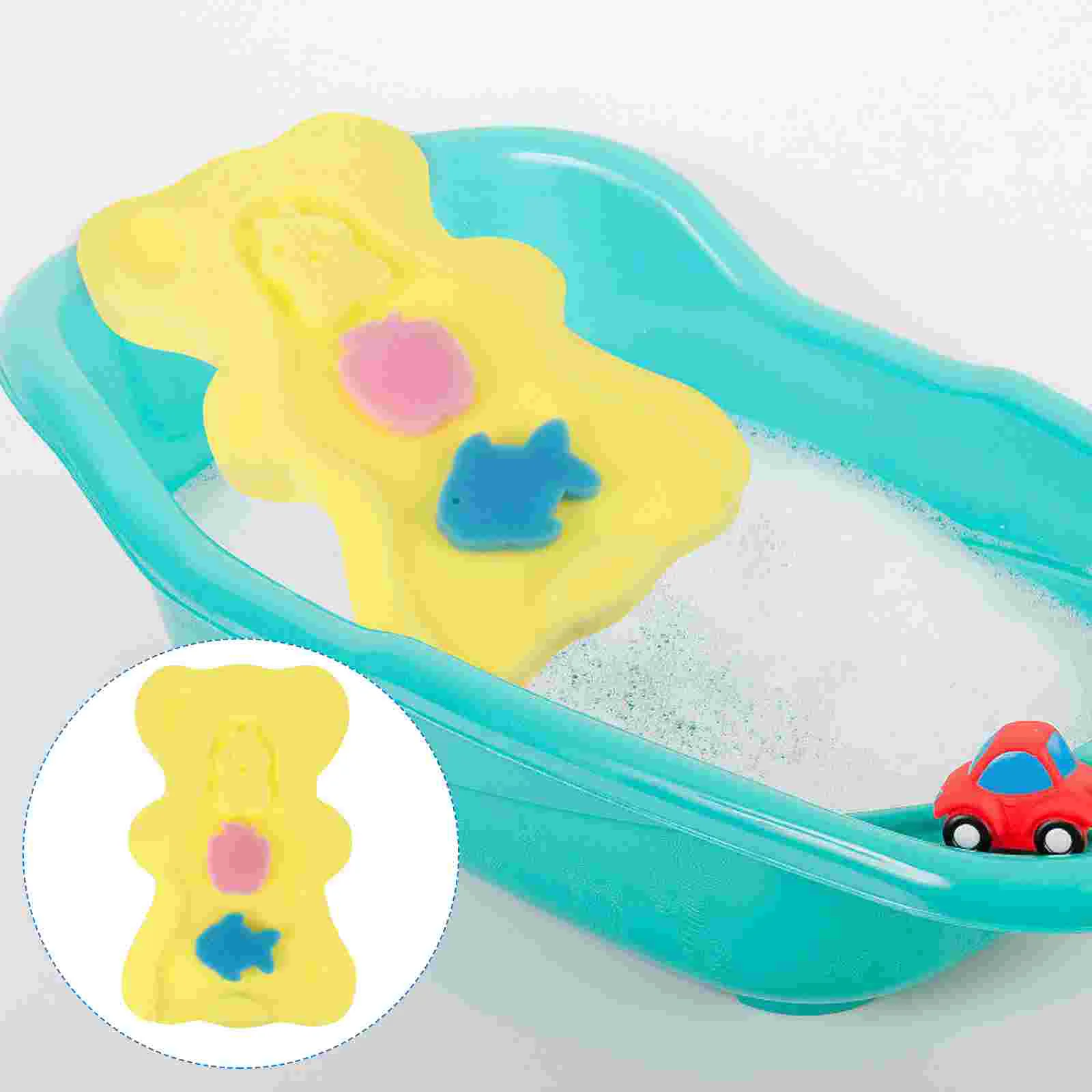 

Baby Bath Mat Sponge Support Bathtub Pad Infant Non-slip Skin-friendly Cleaning Body Skid Proof Bathing Comfy Cushion for