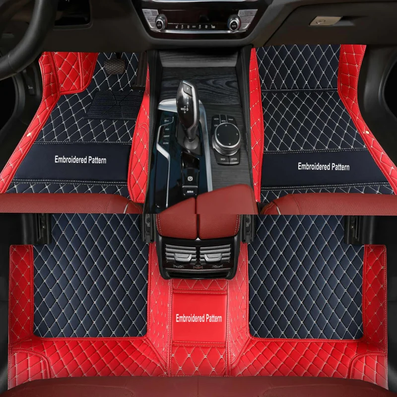 Custom Leather Cars Floor Mats For TOYOTA C-HR BZ3 BZ4X Harrier Reiz Venza Prius Wildlander Frontlander Carpet Cover Foot Rugs