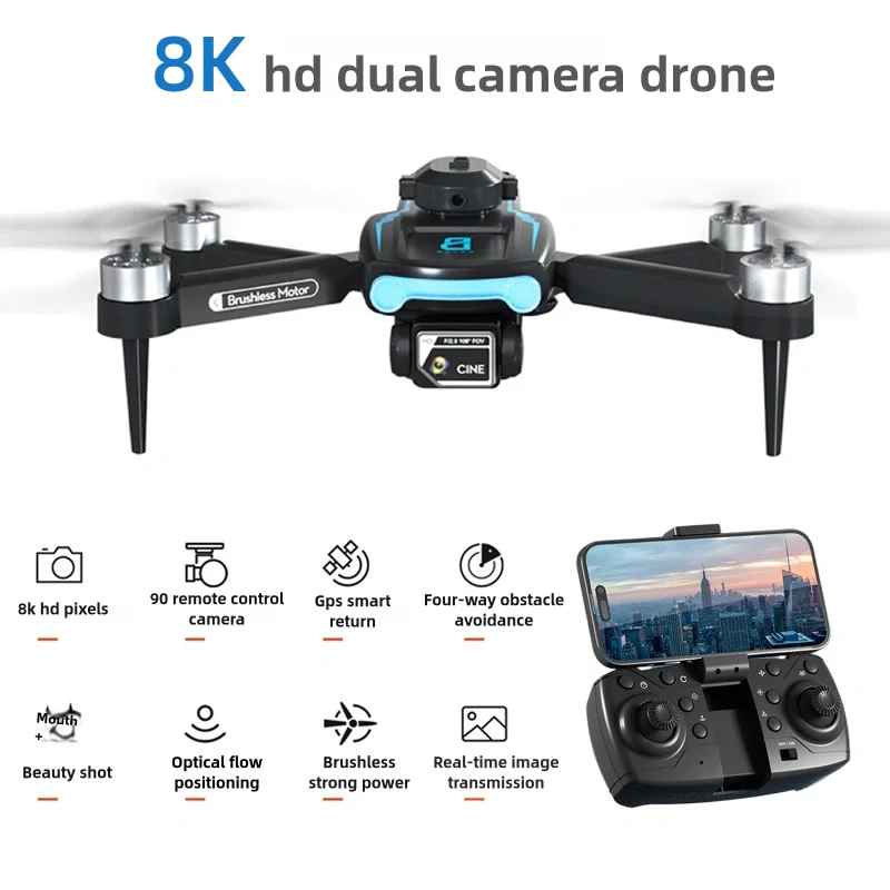 8K Drone Aerial photography HD Dual Camera 360 ° Obstacle Avoidance Brushless Motor Four Axis Aircraft Outdoor Rc Drone Toy