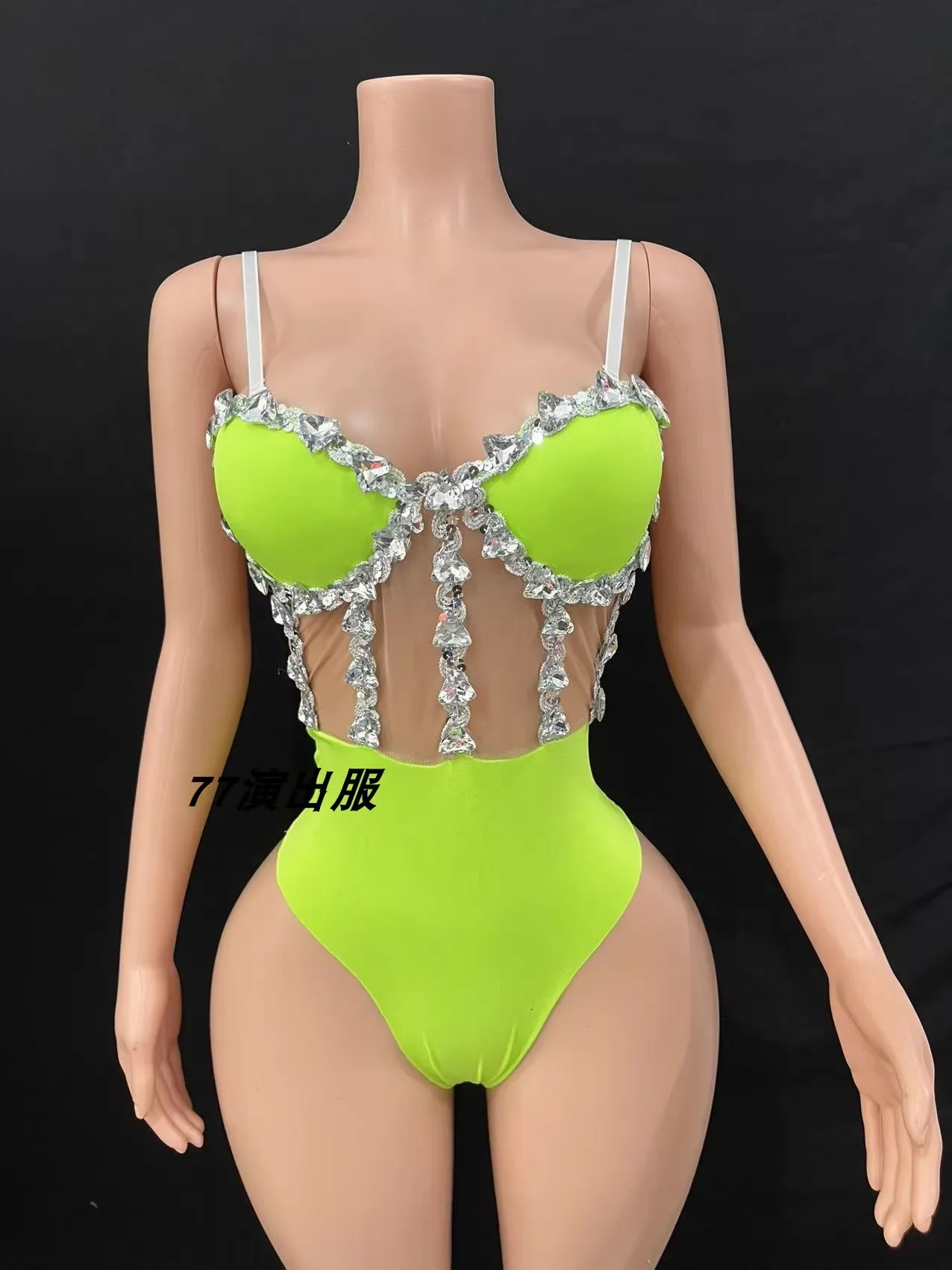 

Sexy Girl Group Stage Singer Costume Luxury Rhinestone Bodysuit Bar Nightclub Patrol Party Festival Prom Club Clothing 9 Colours