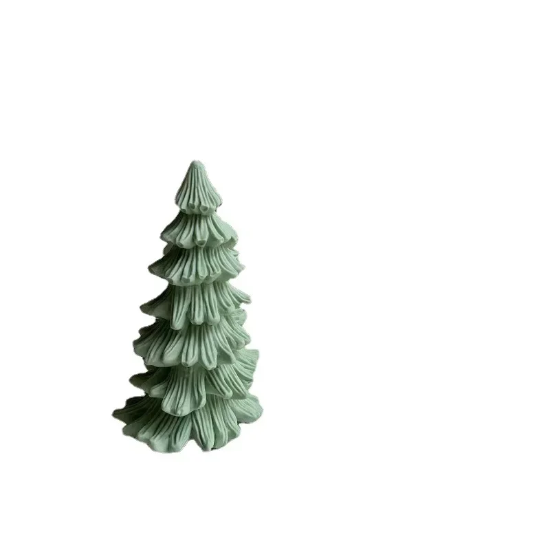 Christmas Tree Scented Candle Mold Christmas 3D Christmas Tree Plaster Drop Glue Mould Silicone Molds for Candles image 3