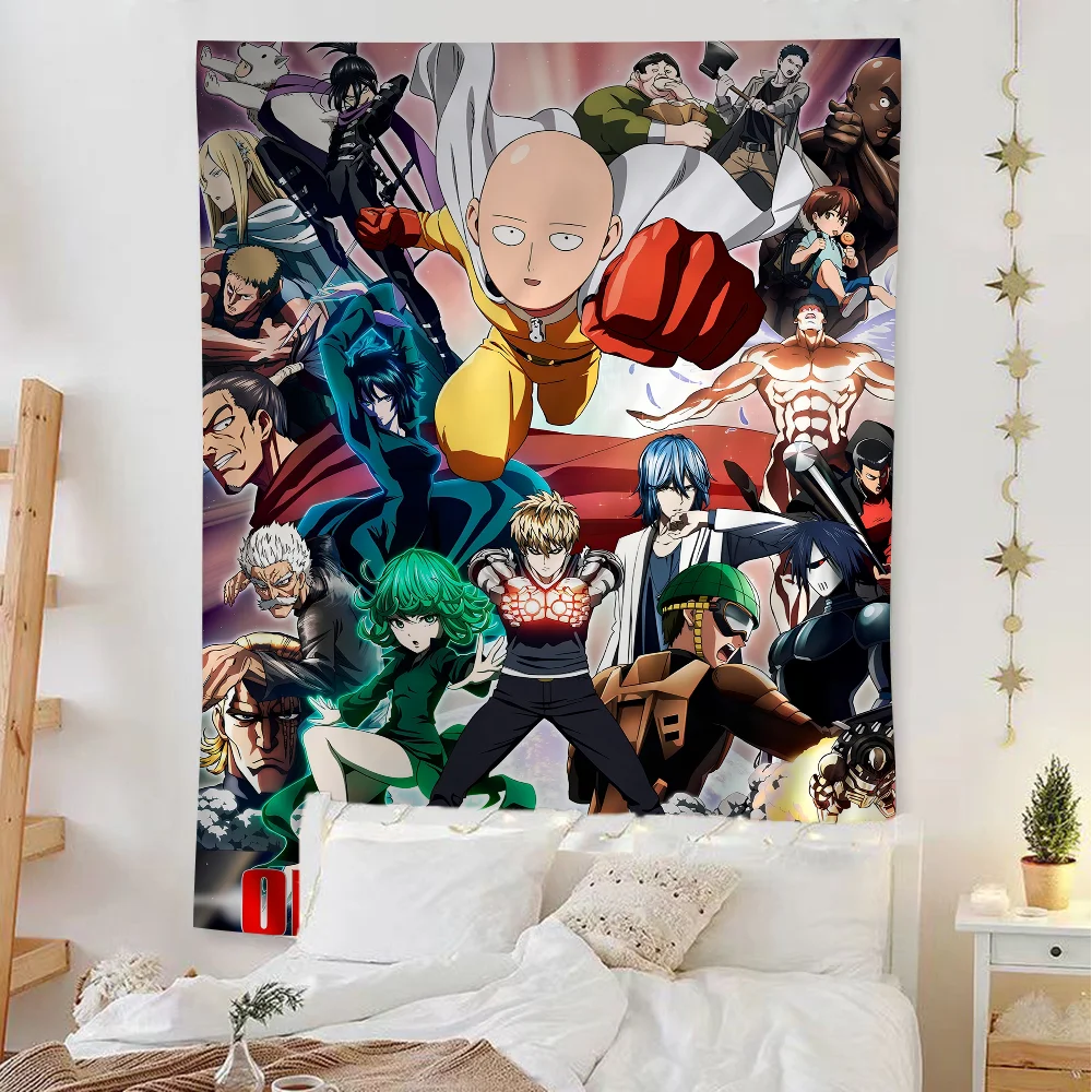 One Punch Man Saitama Cartoon Tapestry Art Science Fiction Room Home Decor Wall Hanging Home Decor