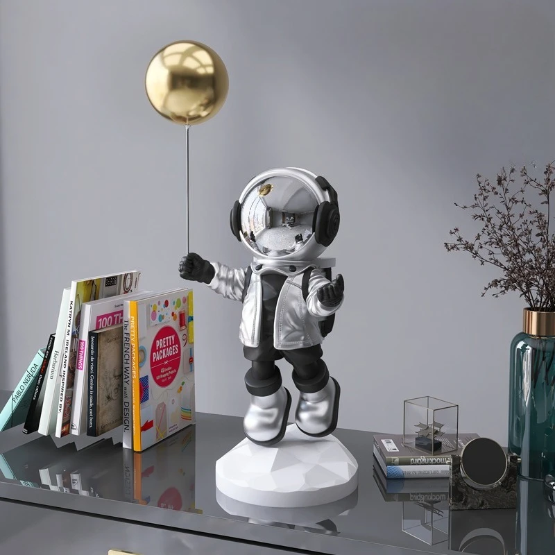 Luxury Electroplated Astronaut Figurine Resin Space Man Statue Desktop Ornament Model Nordic Style Home Decor Sculpture Crafts