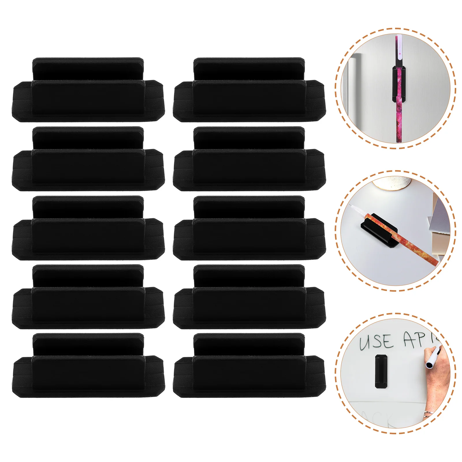 

10 Pcs Adhesive Desktop Silicone Pen Cover Work Clips Holders Table Child Office Drawers