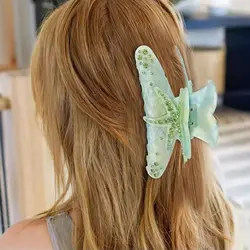1pc multi-color starfish hair clip acrylic hair claws, summer beach hair clip with claws for strong fixation
