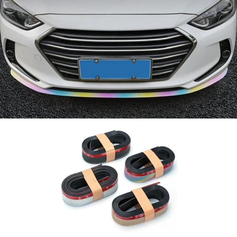 Soft Rubber Side Skirt Guard Scratch Strip For Universal Models Front Bumper Lip Anti Collision Trim Car Exterior Styling