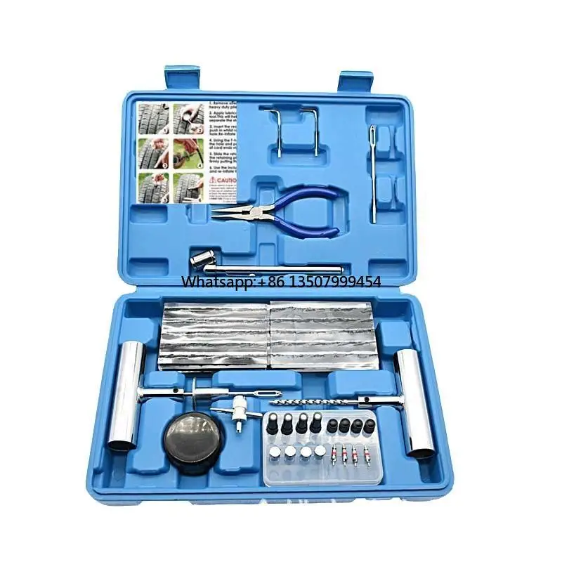68pcs Tubeless Tire Repair Kit Hand Tool T-Handle Tire Repair Tools Automotive Tire Emergency Tools for  Car ATV Motorcycle