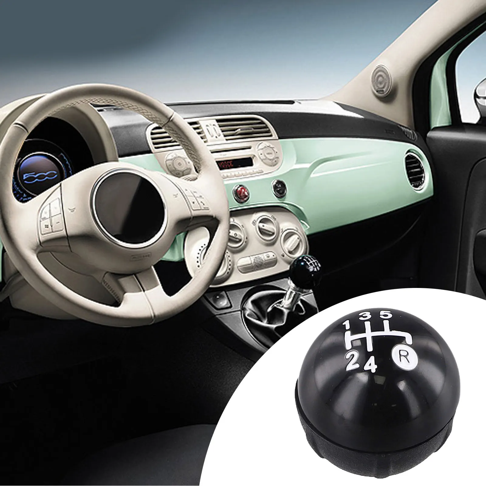 Replacement Gear Shift Knob for Fiat 500 (2012 2018) Features Direct Fitment and Compatibility with Several Part Numbers