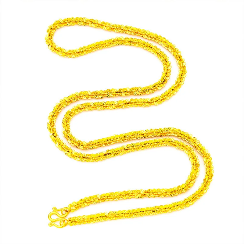 

Women's Starry Sky Thick Necklace (24K AU999) - Hand-Forged 3D Star Chain, Gradient Matte Finish, Collector's Craft