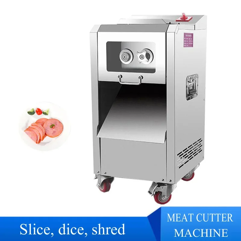 Macchina per tagliare la carne rimovibile commerciale Macchina per tagliare la carne a cubetti in fetta di maiale in acciaio inossidabile ad alta potenza Cucina della mensa