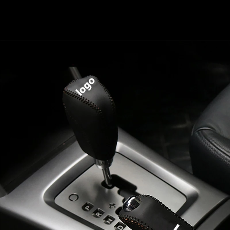 Gear Shift Knob Konb Cover For Subaru Forester 2013 2014 2015 2016 2017 2018 Car Leather Handbrake Cover Accessories