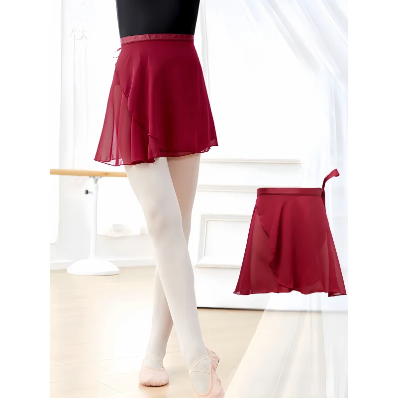 Women's Translucent Ballet Tutu Dance Short Skirt with Tie-Waist, Practice Gymnastics Performance Training Maxi Beach Skirt,