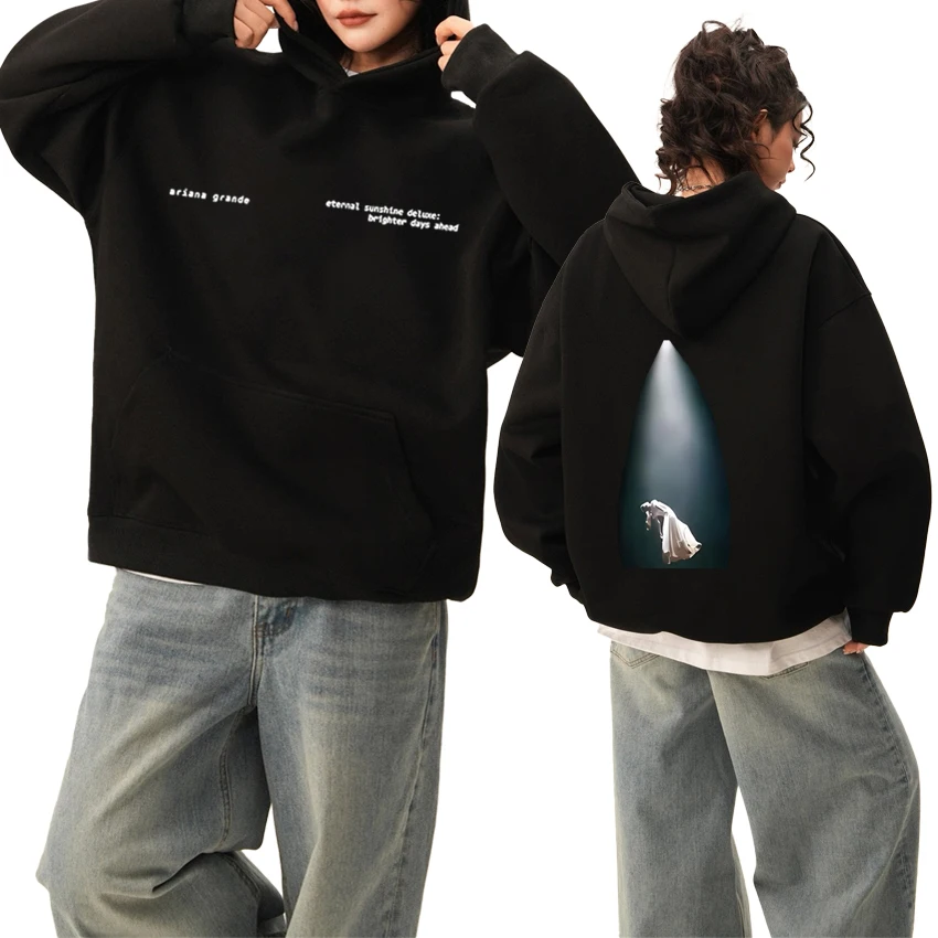 Singer Ariana Grande Tour 2025 Double Sided printed Sweatshirt Hoodie Unisex fashion Y2k Hoodie Men women Fleece Casual pullover