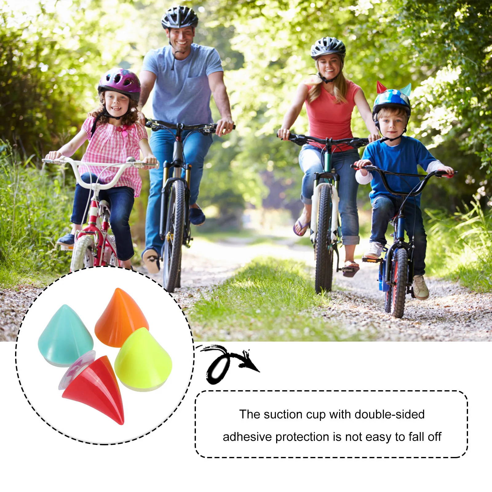 

4Pcs Suction Cup Horns Plastic Rubber Motorbike Decoration Fits Most Helmets Scratch Resistant Strong Adhesive