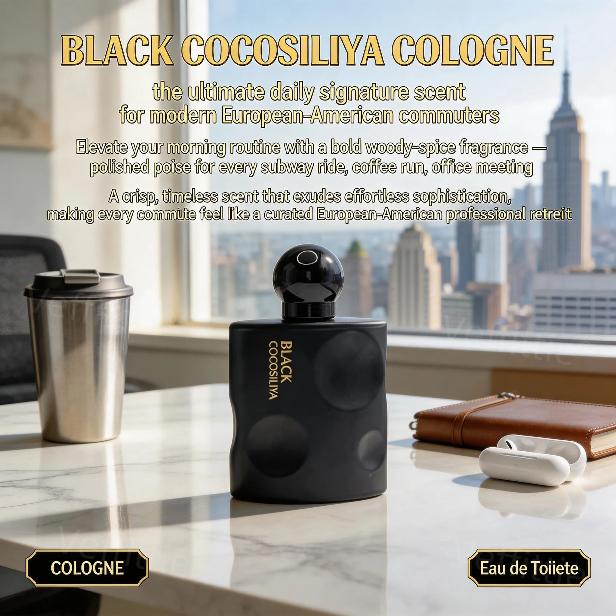 

BLACK COCOSILVA Стойкий древесный аромат с нотами яркого апельсинового цвета, для офиса, деловых встреч, официальных мероприятий