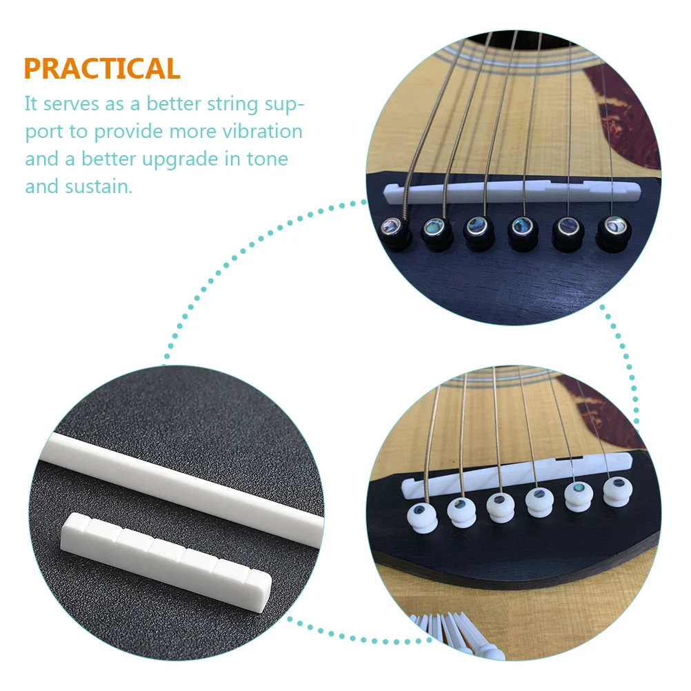 

4 Pcs Guitar String Bridge Accessories Bone Nut Acoustic Saddle Adjustable Material Saddles