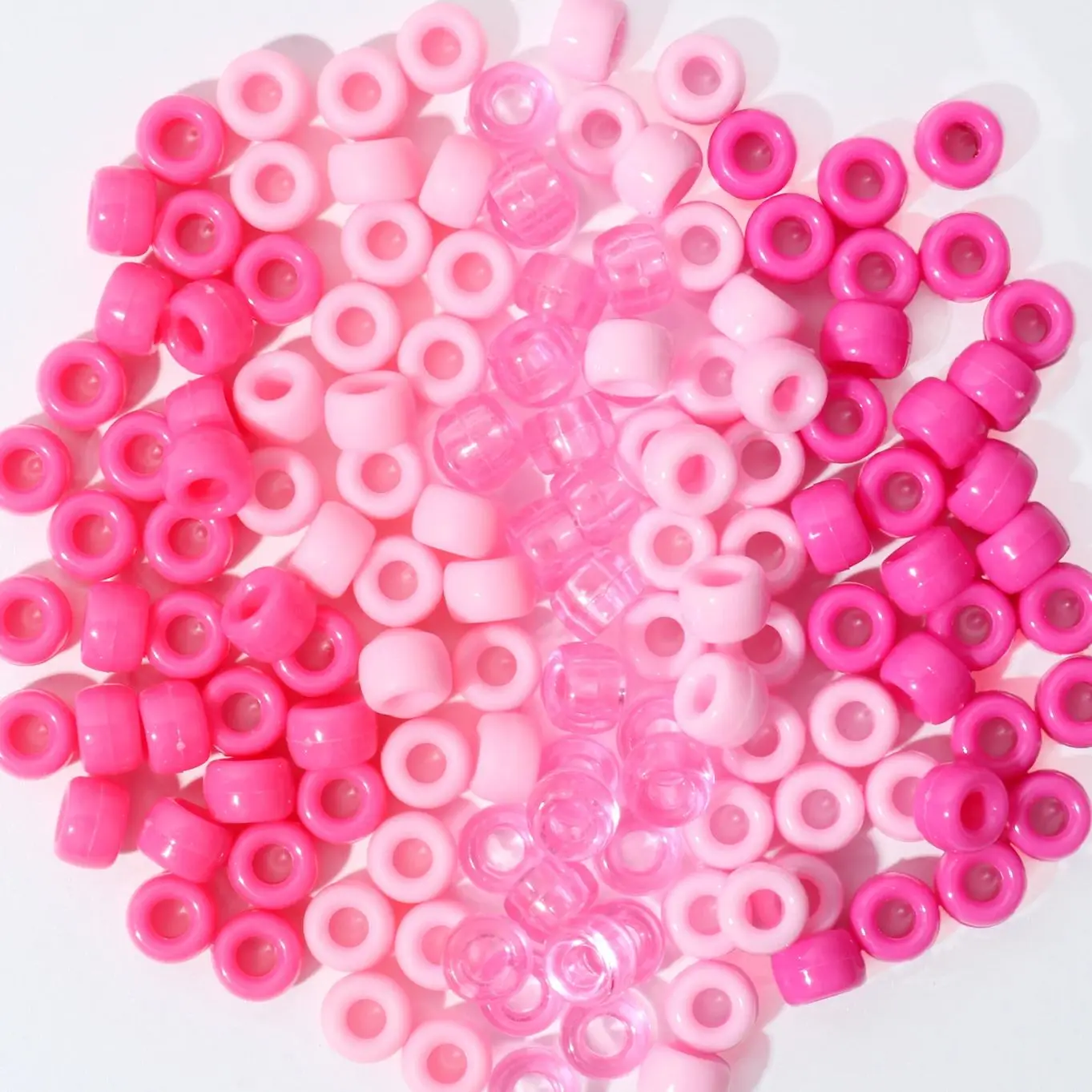 1200pcs Pony Beads Pink Color Acrylic Flat Round Spacer Beads Jewelry Charms Fashion Make DIY Bracelets Necklace Accessory Gifts