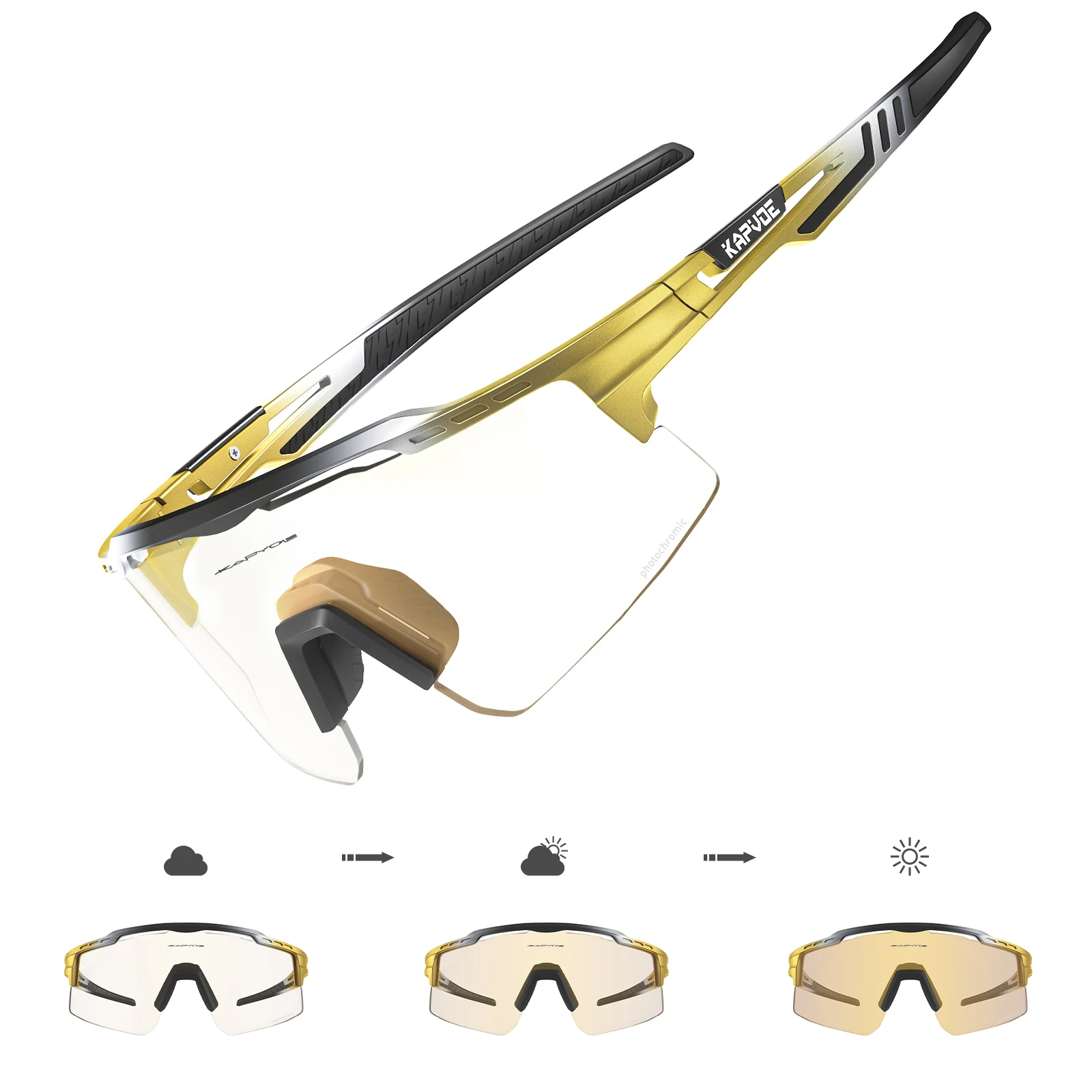 Kapvoe Photochrome Radfahren Gläser UV400 MTB Radfahren Sonnenbrille Mann Fahrrad Brille Outdoor Bike Brillen Sport Schutzbrille