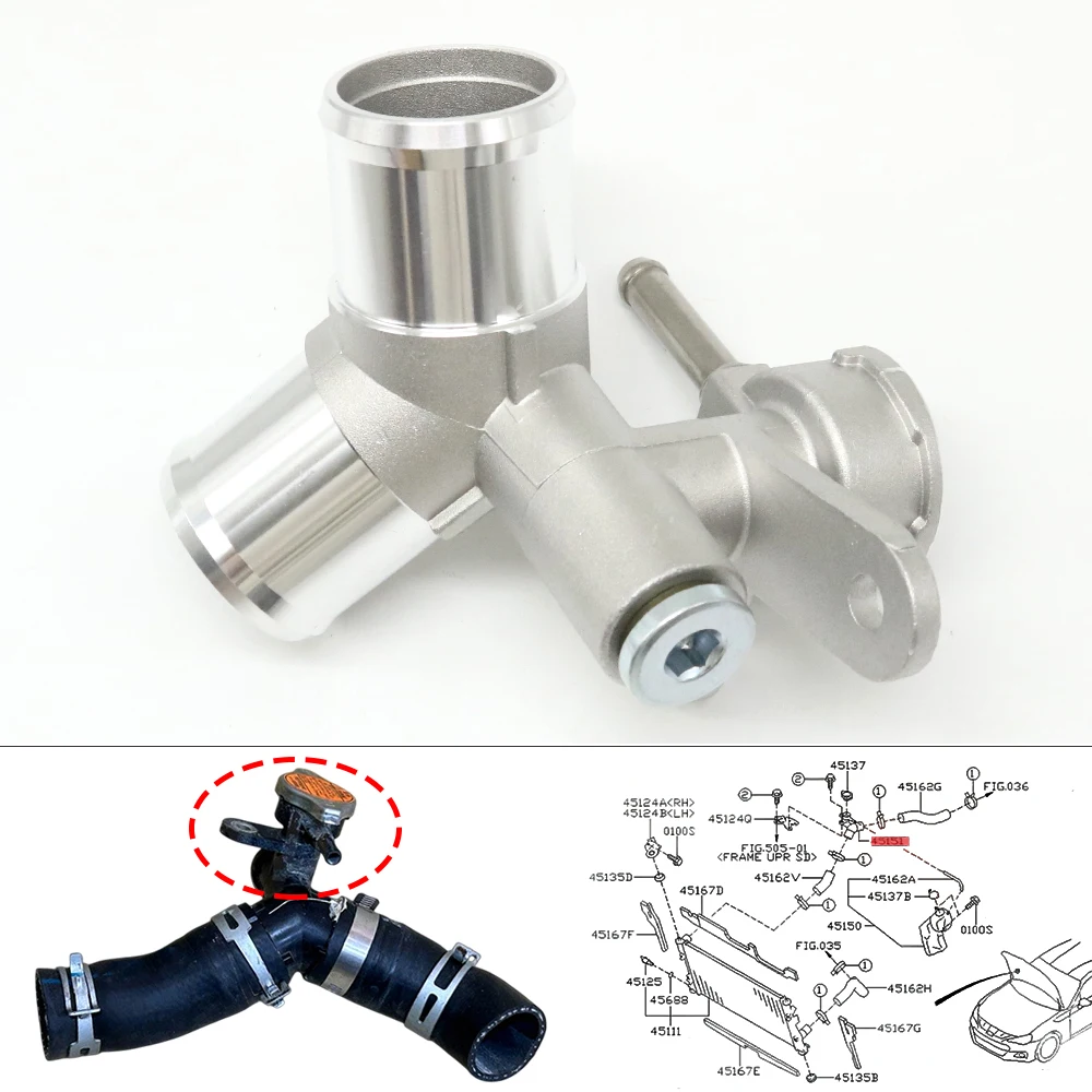 

Upgrade Aluminum Engine Cooling Waterpipe Connector Radiator Coolant Filler Neck For Toyota 86 Scion FR-S FRS For Subaru BRZ MT