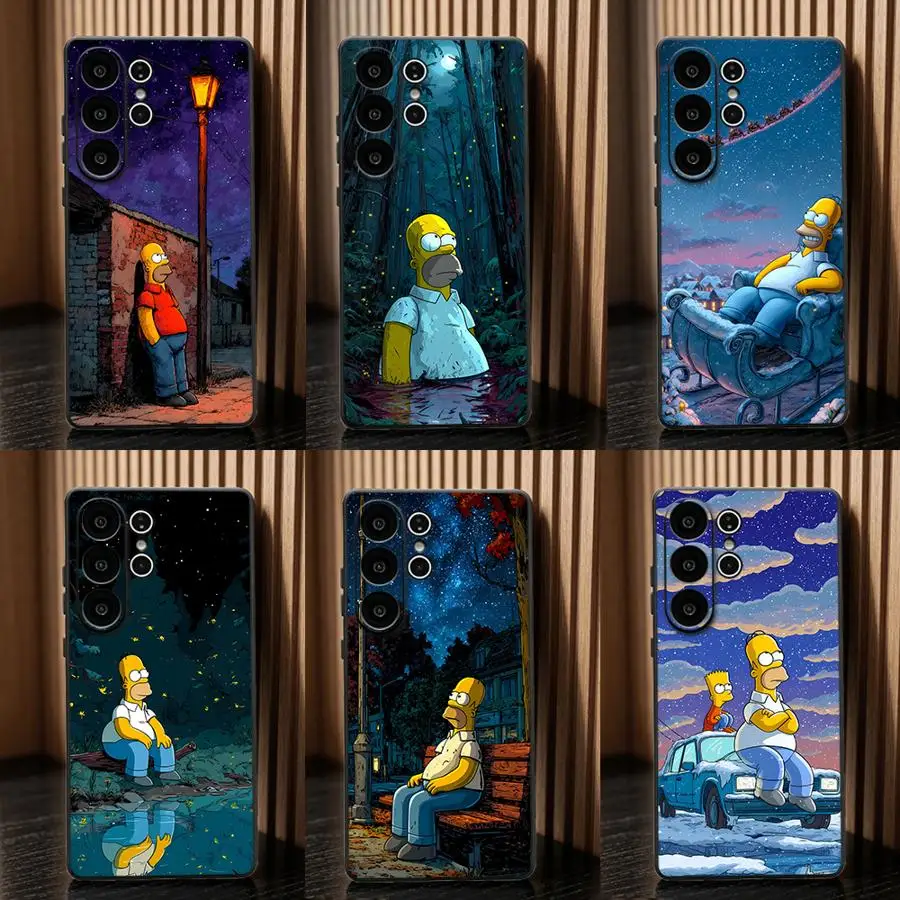 Simpsons Fun Cartoon Case for Samsung Galaxy S26 Ultra S24 S23 S26+ Note 20 8 9 10 S20 S10 S9 S24+ S25 Plus S25+ S21 FE Phone