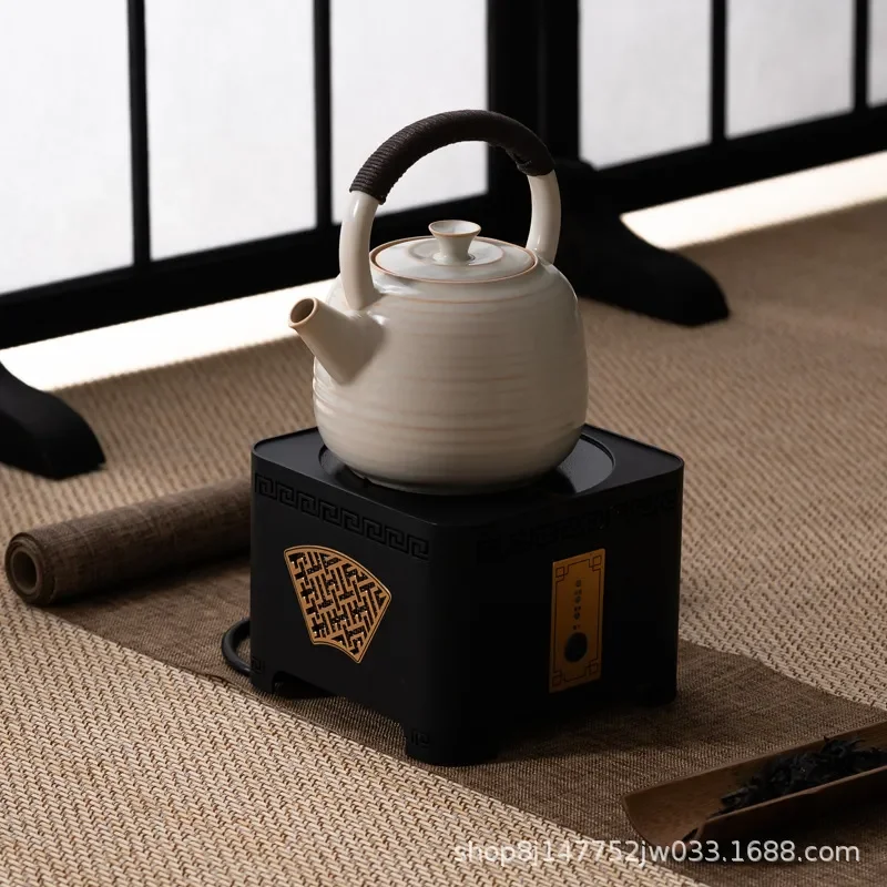 Furnace brewing tea roasted teapot Dehua ceramic soda glaze charcoal burning lifting beam pot Gongfu tea electric ceramic